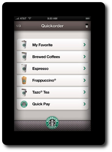 application Starbucks coffee pour Iphone